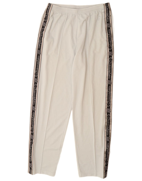 CHAMPION Pantaloni da tuta con grafica USA da uomo XL Poliestere bianco sporco
