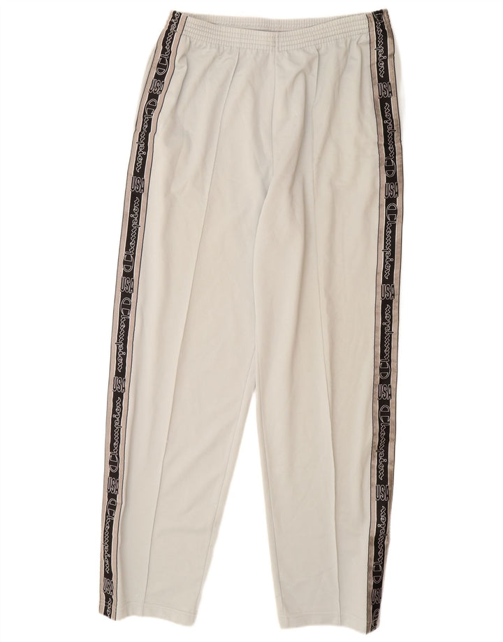 CHAMPION Pantaloni da tuta con grafica USA da uomo XL Poliestere bianco sporco