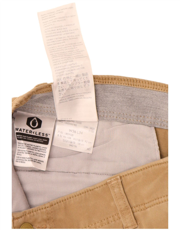 DOCKERS Pantaloni chino slim da uomo W36 L32 Cotone beige