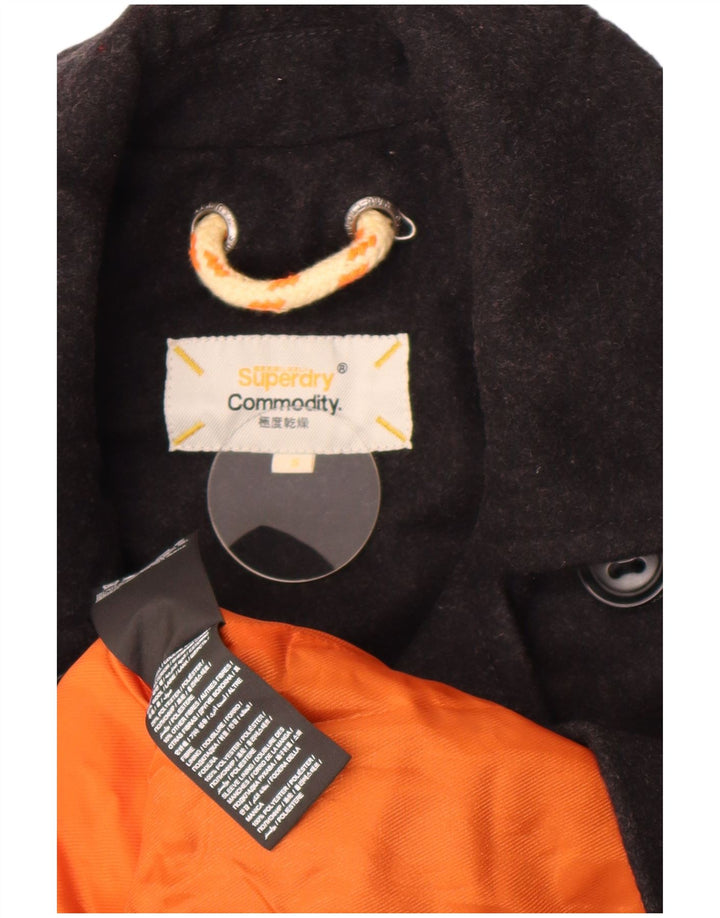 Cappotto da marinaio da uomo Superdry Commodity UK 36 piccolo in lana nera