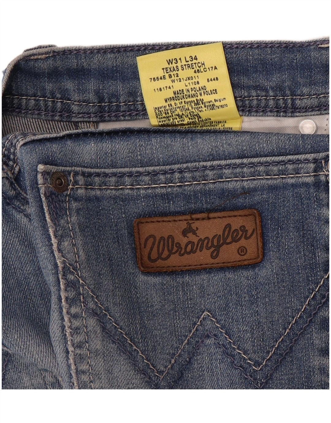 Jeans dritti elasticizzati Texas da donna WRANGLER W31 L34 cotone blu