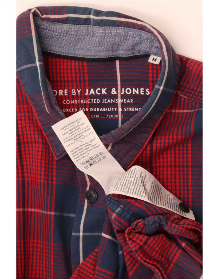 Camicia a maniche corte da uomo Jack & Jones in cotone scozzese rosso medio