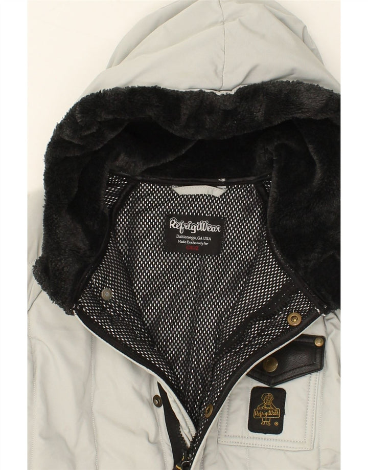 REFRIGIWEAR Boys Hooded Raincoat 5-6 Years White Polyamide Vintage Refrigiwear and Second-Hand Refrigiwear from Messina Hembry 