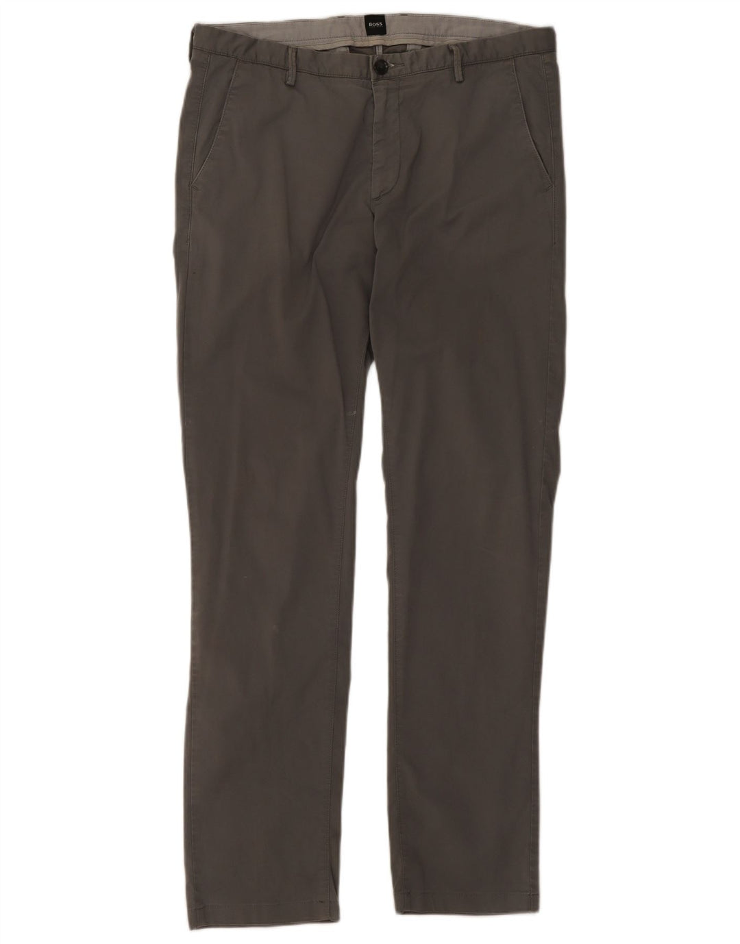 Pantaloni chino slim da uomo Hugo Boss EU48 medio W32 L30 cotone grigio