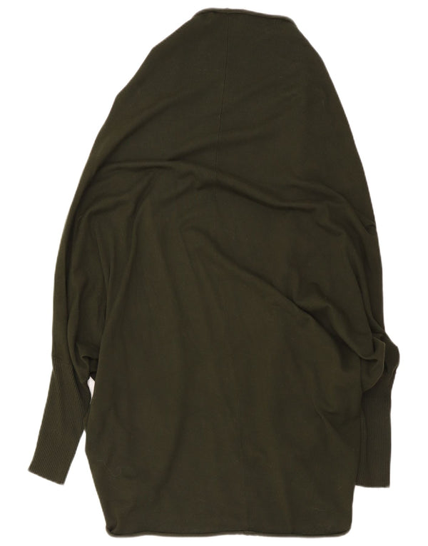Maglione cardigan aperto oversize lungo da donna Zara UK 14 medio Cachi