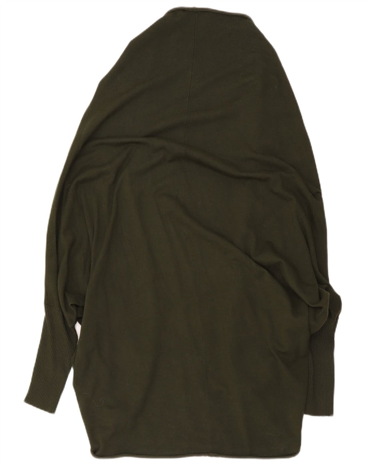 Maglione cardigan aperto oversize lungo da donna Zara UK 14 medio Cachi
