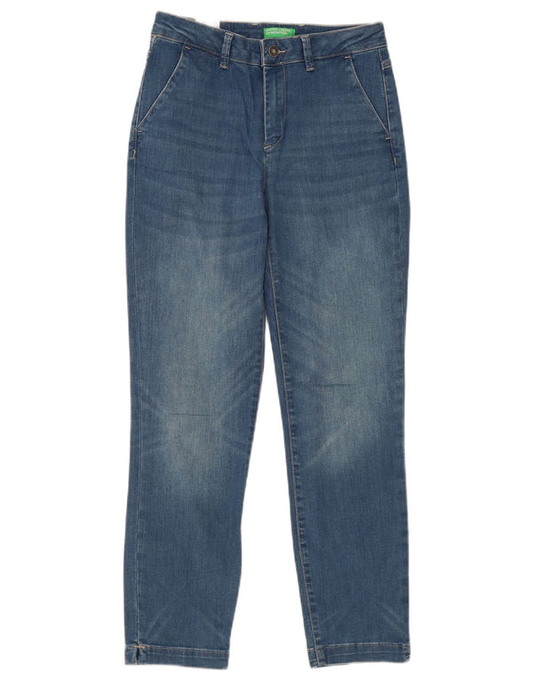 Jeans dritti Scarlett da donna Benetton UK 6 XS W26 L27 Blu Cotone