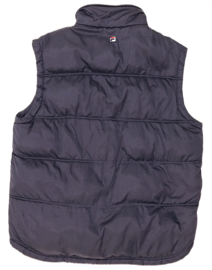Gilet imbottito da uomo Fila UK 38 medio blu navy color block in poliammide