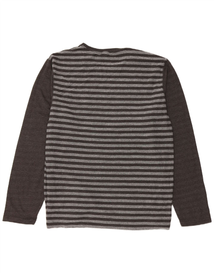 Saltrock Top da uomo a maniche lunghe XL in cotone a righe grigie