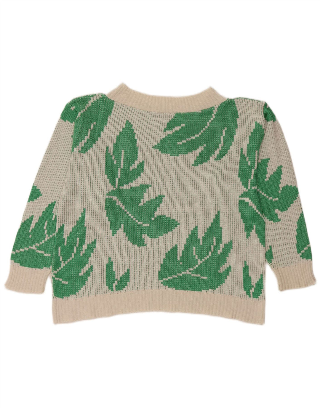 Maglione da donna vintage con scollo a barchetta corto UK 10 piccolo acrilico bianco