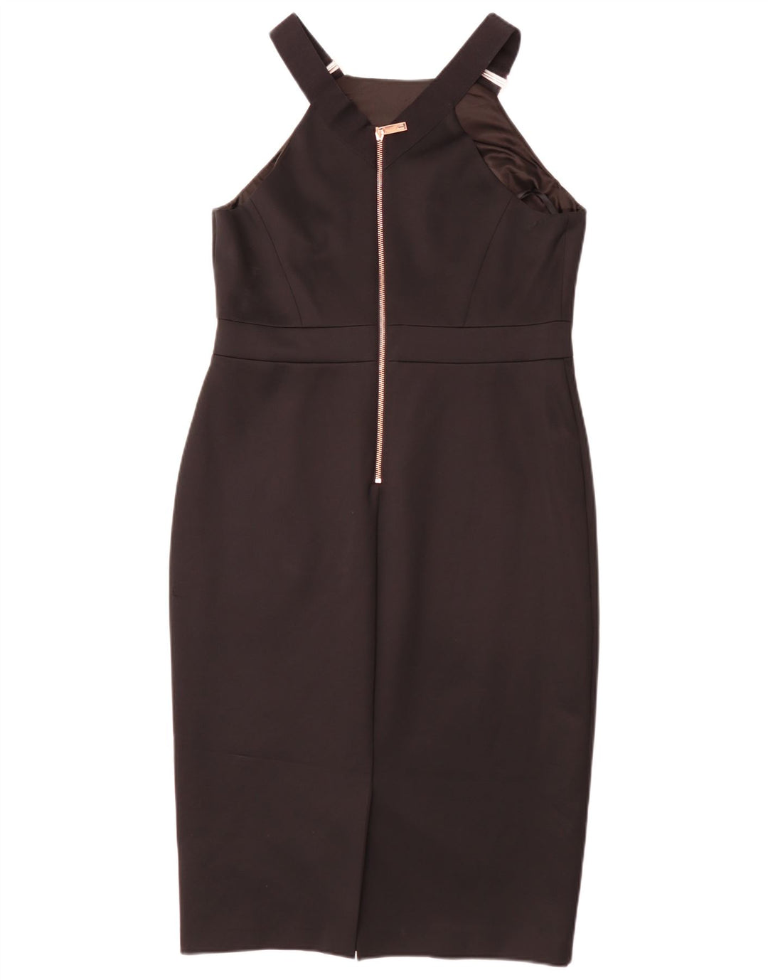 Abito aderente senza maniche da donna Ted Baker taglia 5 XL poliestere nero
