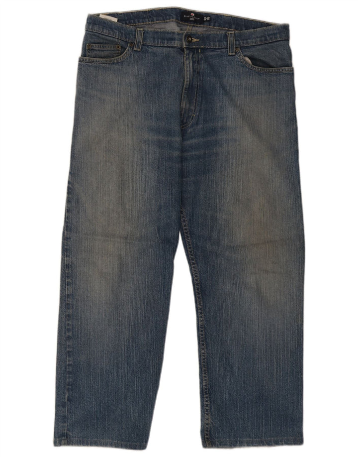 Jeans Marks & Spencer da uomo vestibilità regolare Blue Harbour W38 L29 cotone blu