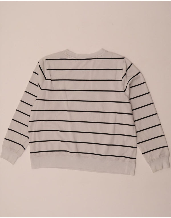 Felpa da donna Marks & Spencer UK 18 XL cotone a righe bianche