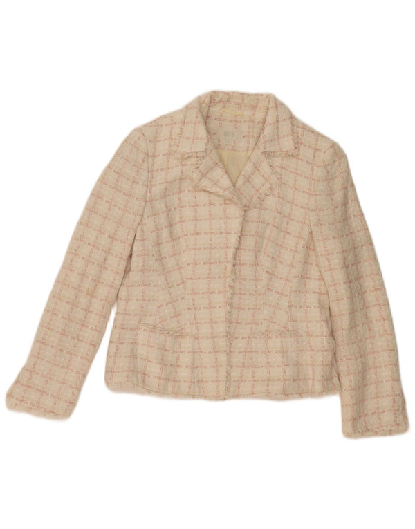 Giacca blazer da donna Marks & Spencer vestibilità standard UK 16 grande quadretto rosa