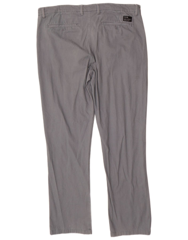 Pantaloni chino dritti da uomo HURLEY W36 L32 in cotone grigio