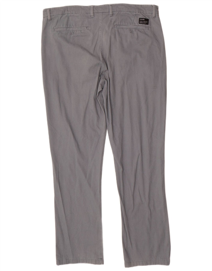 Pantaloni chino dritti da uomo HURLEY W36 L32 in cotone grigio