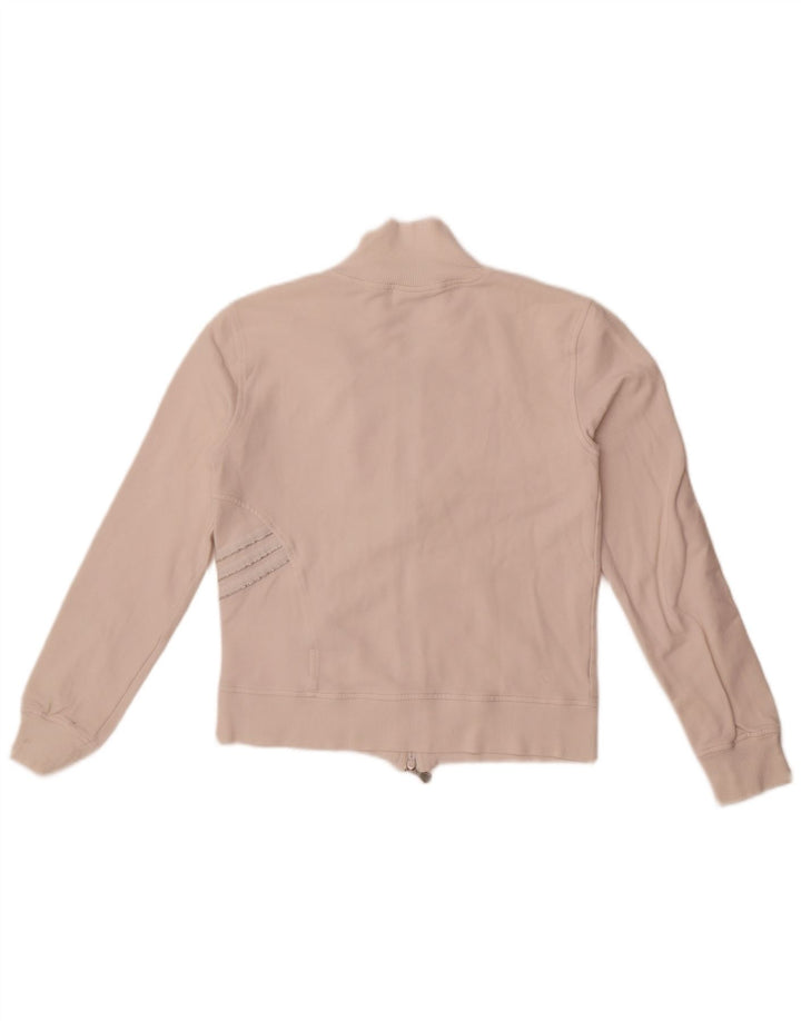 Giacca da ginnastica corta da donna Adidas UK 10 piccola in cotone bianco