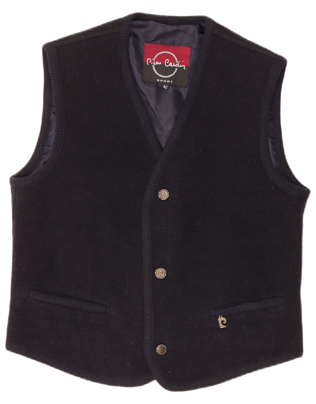 Gilet Uomo Pierre Cardin IT 52 Large Blu Navy Lana