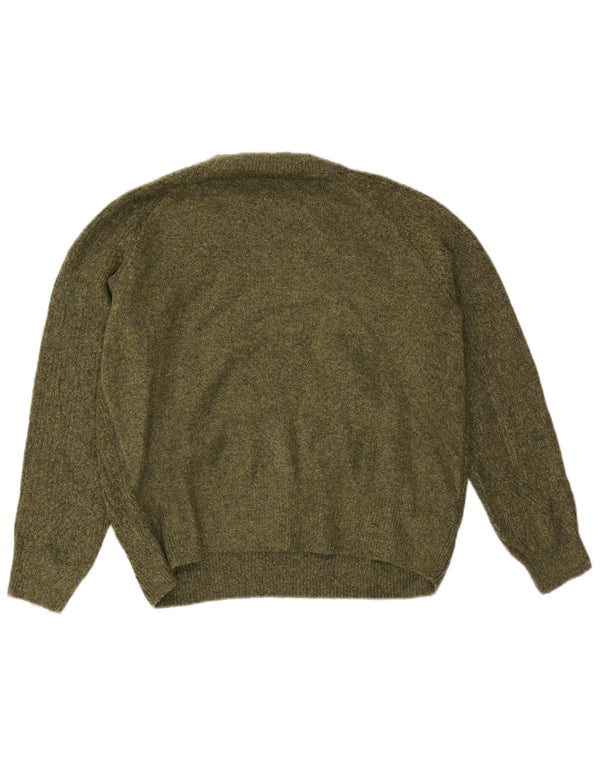 Maglione maglione girocollo da donna Marks & Spencer UK 14 Acrilico kaki medio