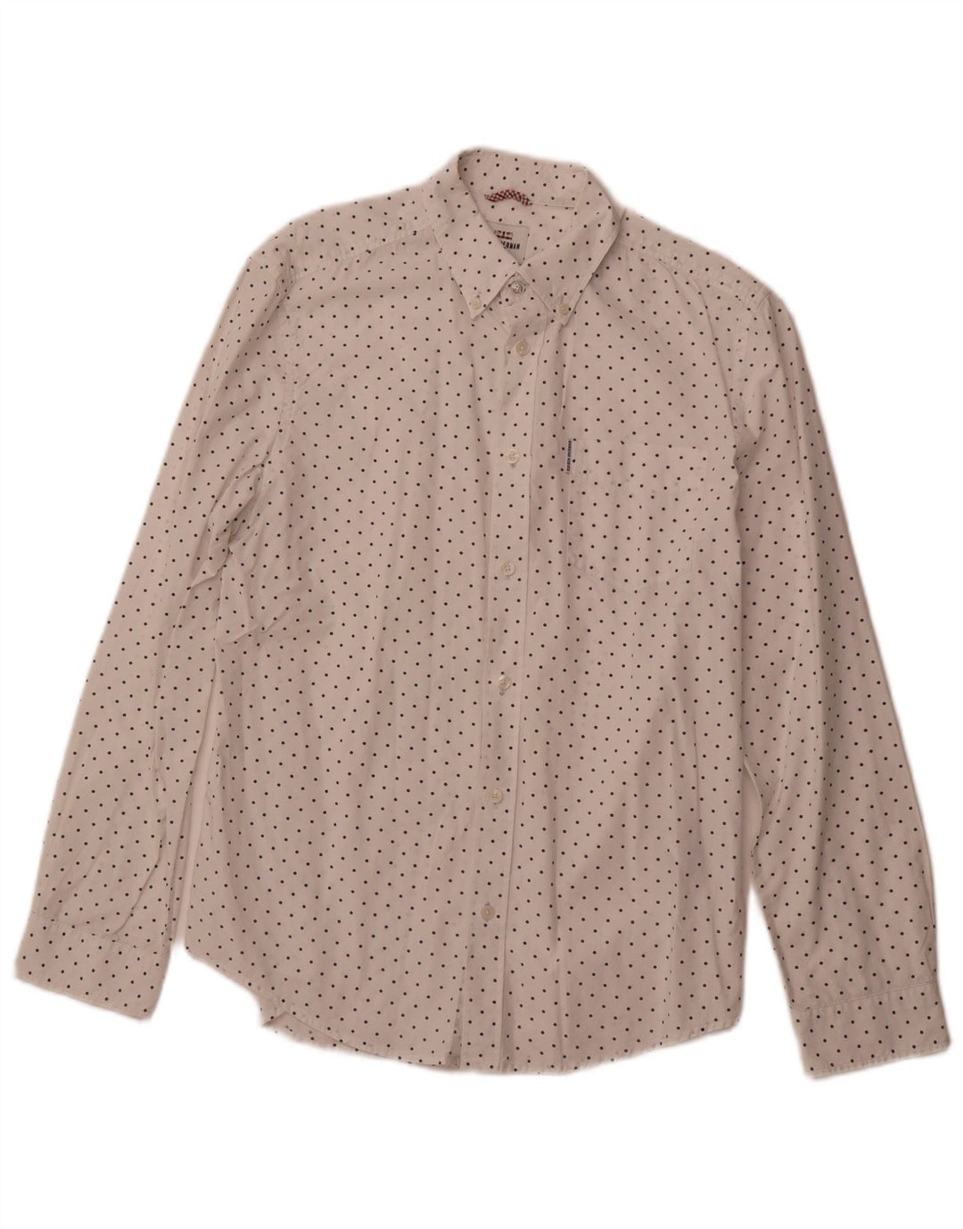 Camicia da uomo BEN SHERMAN in cotone maculato bianco medio