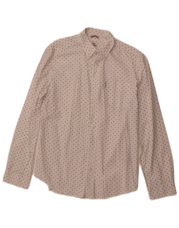 Camicia da uomo BEN SHERMAN in cotone maculato bianco medio