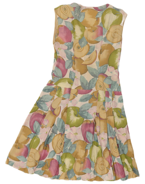 Vintage Womens Sleeveless A-Line Dress UK 12 Medium Multicoloured Floral