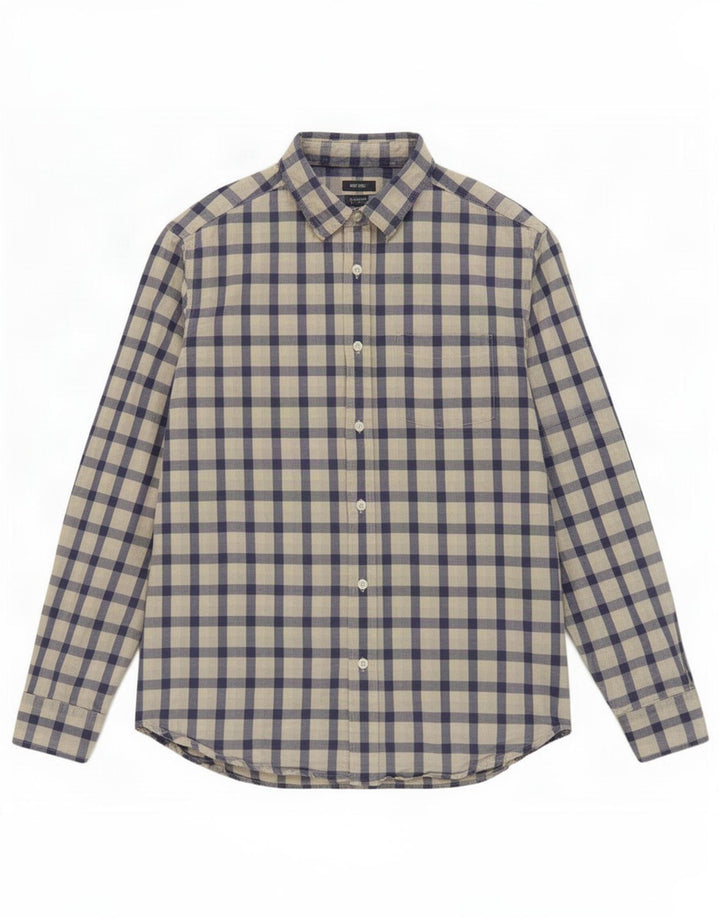 Gap Camicia da uomo dalla vestibilità classica in cotone a quadretti blu navy medio