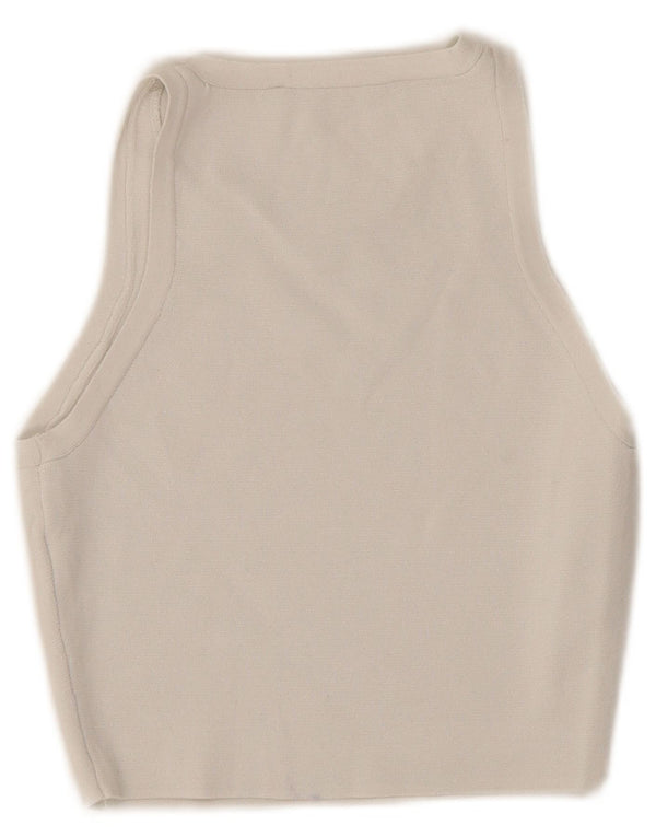 Canotta corta da donna Zara UK 4 XS bianca