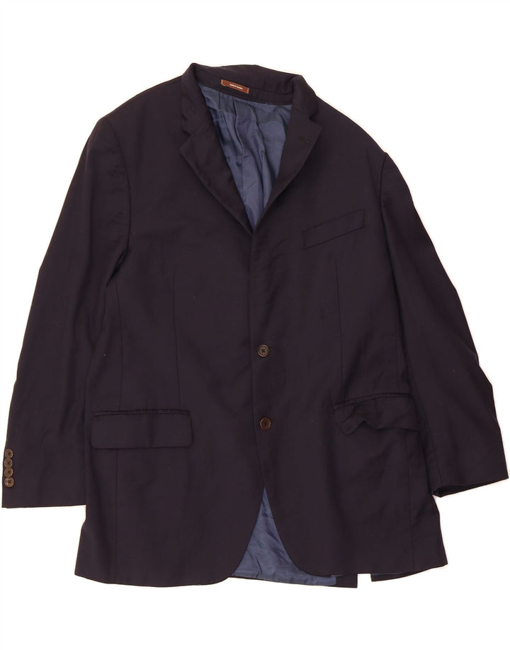 PETER MILLAR Mens 2 Button 3/4 Sleeve Blazer Jacket UK 40 Large Navy Blue Vintage Peter Millar and Second-Hand Peter Millar from Messina Hembry 