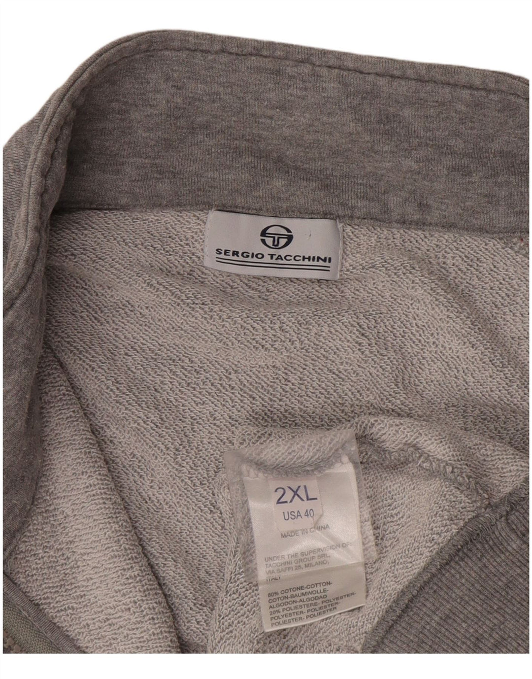 Giacca da tuta da uomo Sergio Tacchini 2XL Cotone color block grigio