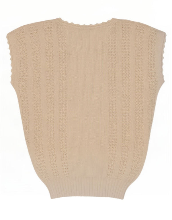 Canotta vintage da donna, taglia UK 14, media, bianco sporco