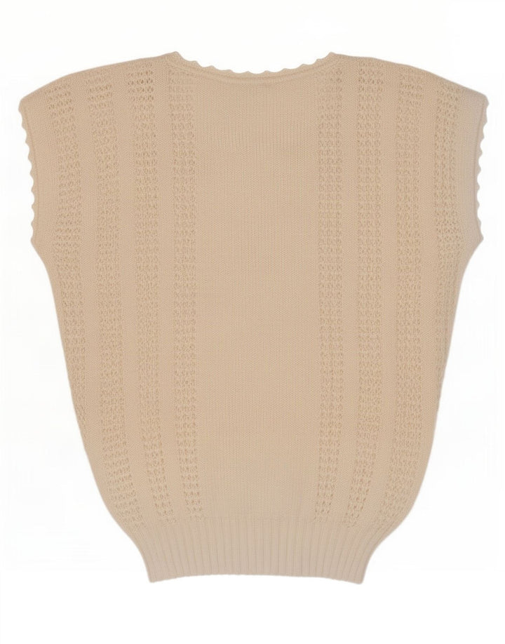 Canotta vintage da donna, taglia UK 14, media, bianco sporco
