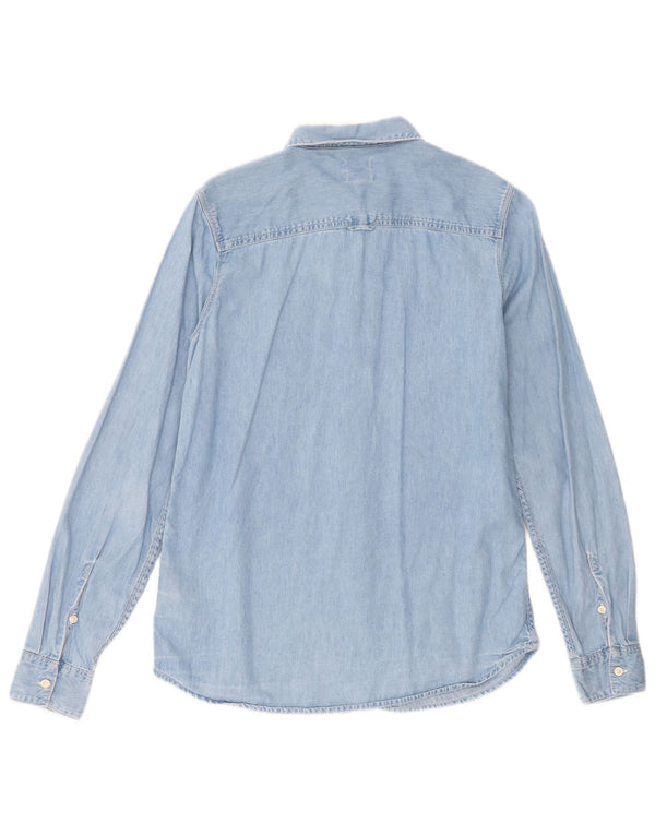 Camicia in denim vestibilità ampia da donna Lee UK 6 XS cotone blu