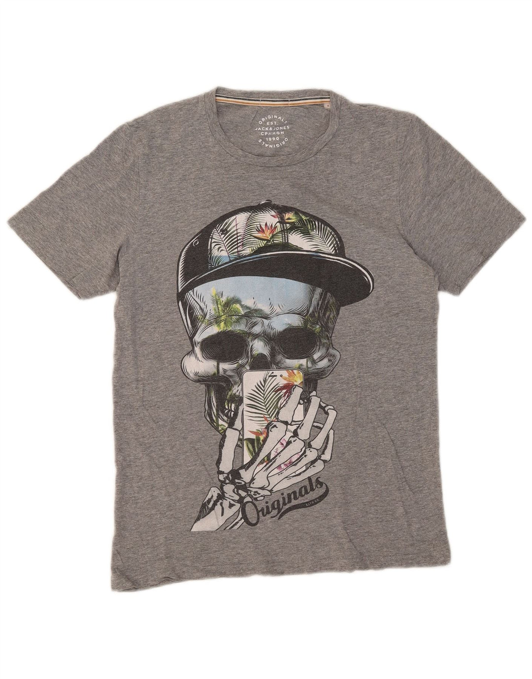 JACK & JONES T-shirt grafica da uomo piccola grigia screziata