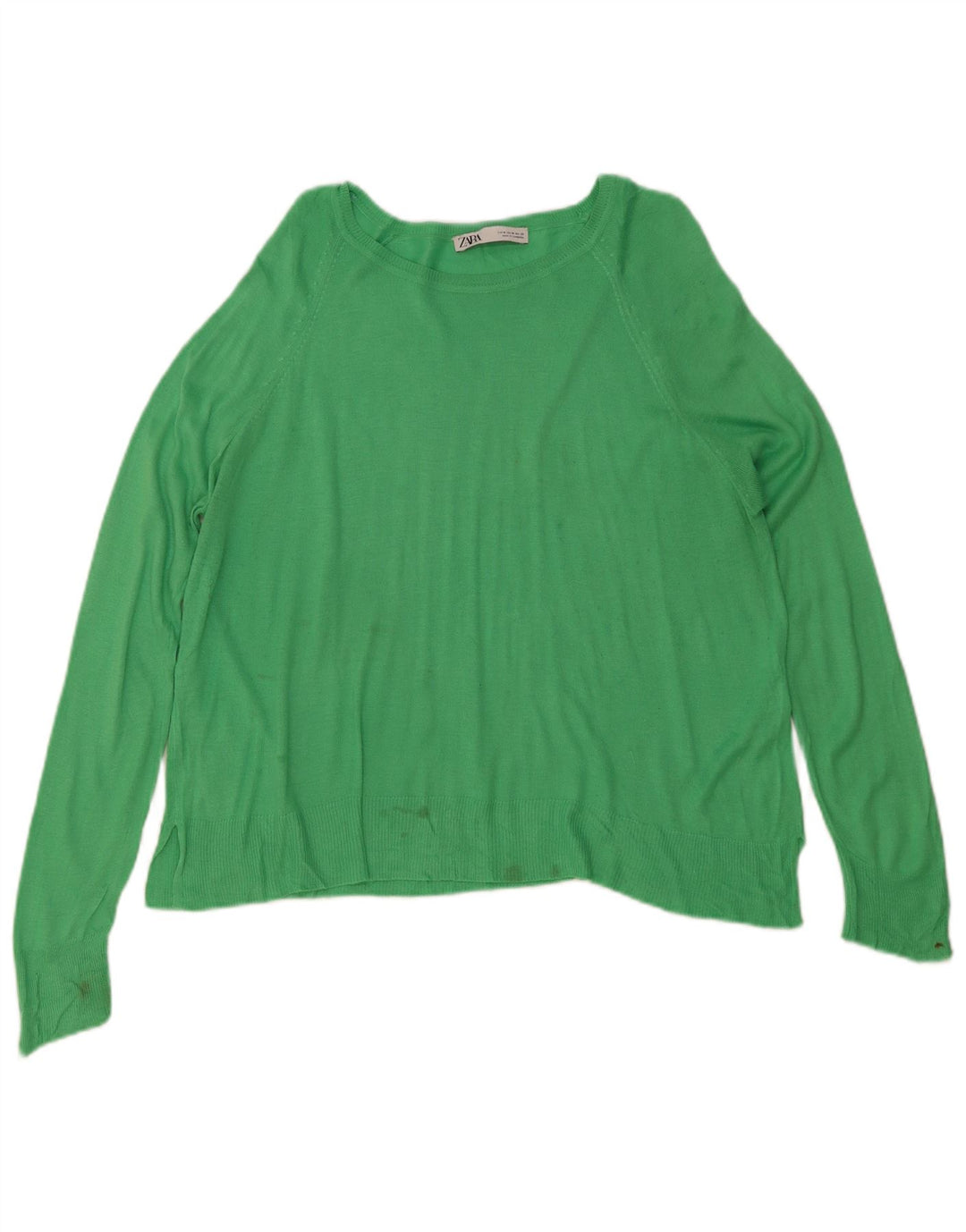 Maglione maglione con scollo a barca da donna Zara UK 14 Viscosa blu medio