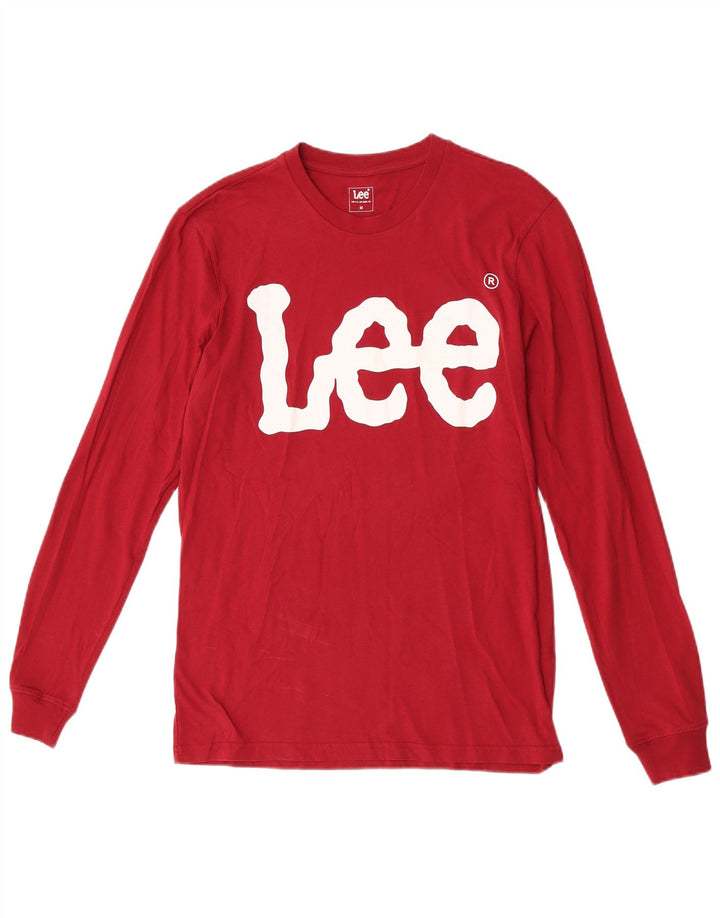 Lee Top grafico da uomo a maniche lunghe in cotone bordeaux medio