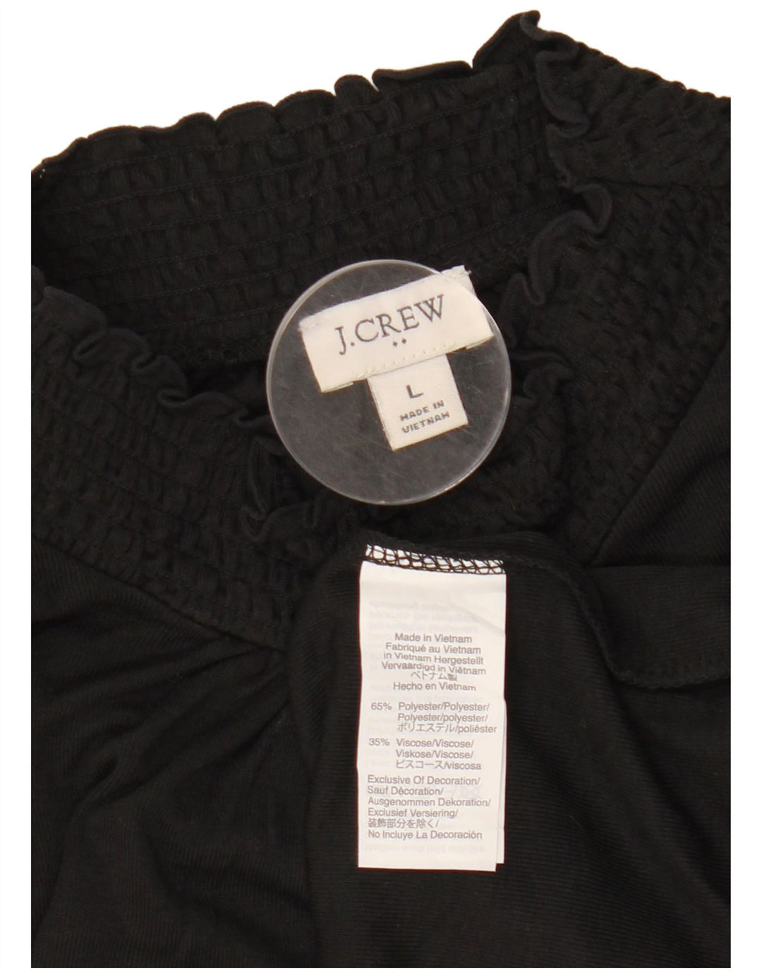 J. CREW Camicetta a maniche lunghe da donna UK 16 Large Nero Poliestere