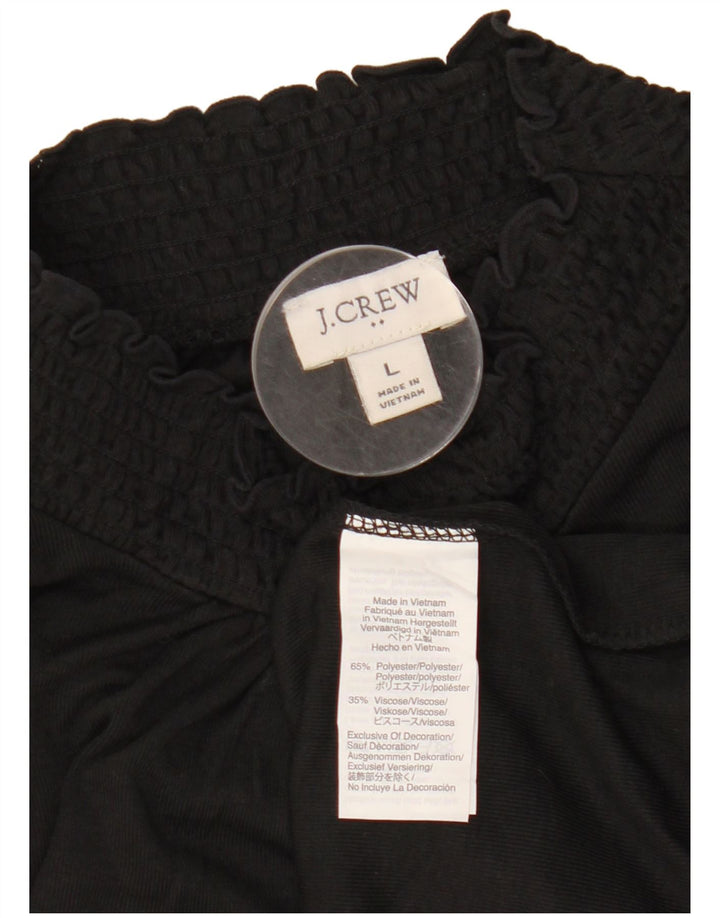 J. CREW Camicetta a maniche lunghe da donna UK 16 Large Nero Poliestere