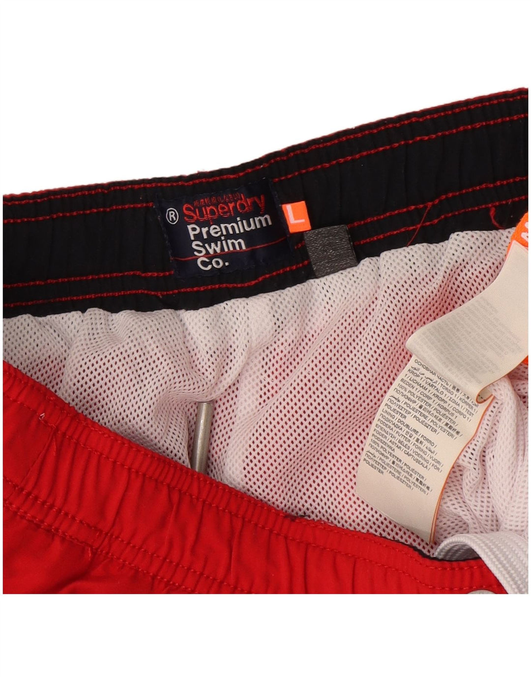 Pantaloncini da bagno grafici da uomo Superdry grandi in poliestere rosso