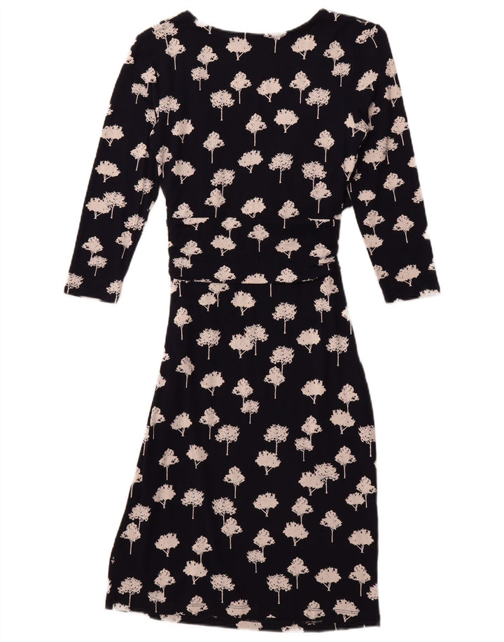 PHASE EIGHT Womens Abstract Pattern Sheath Dress UK 8 Small Black