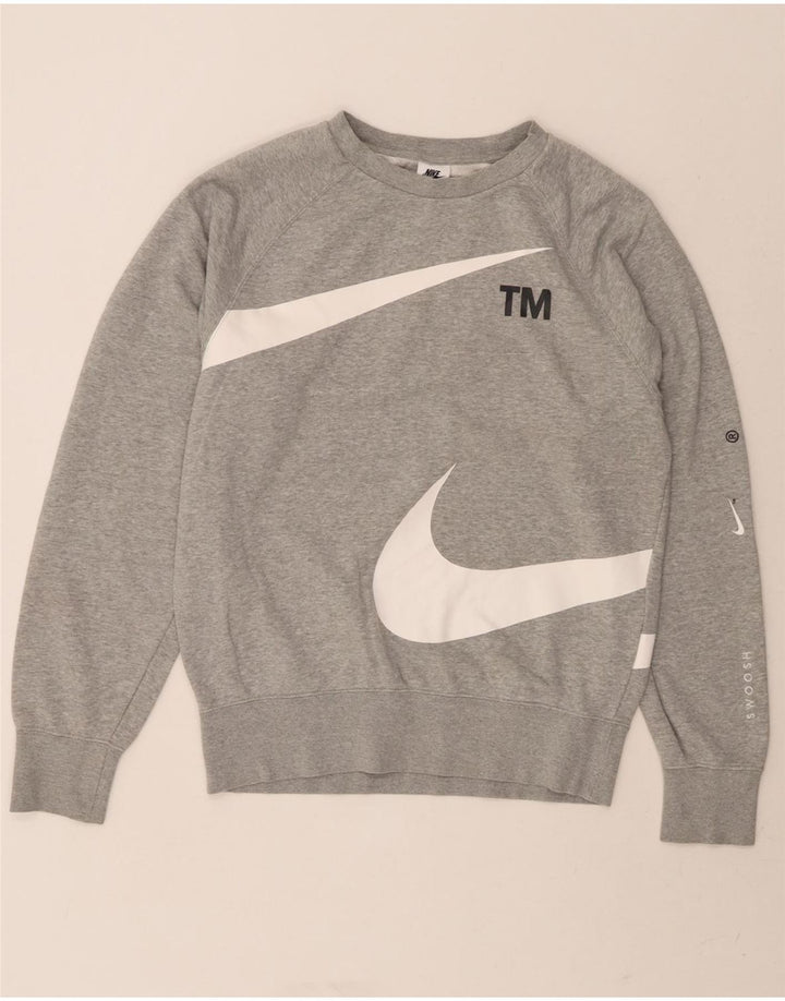 NIKE Mens Graphic Sweatshirt Jumper Small Grey Cotton Vintage Nike and Second-Hand Nike from Messina Hembry 