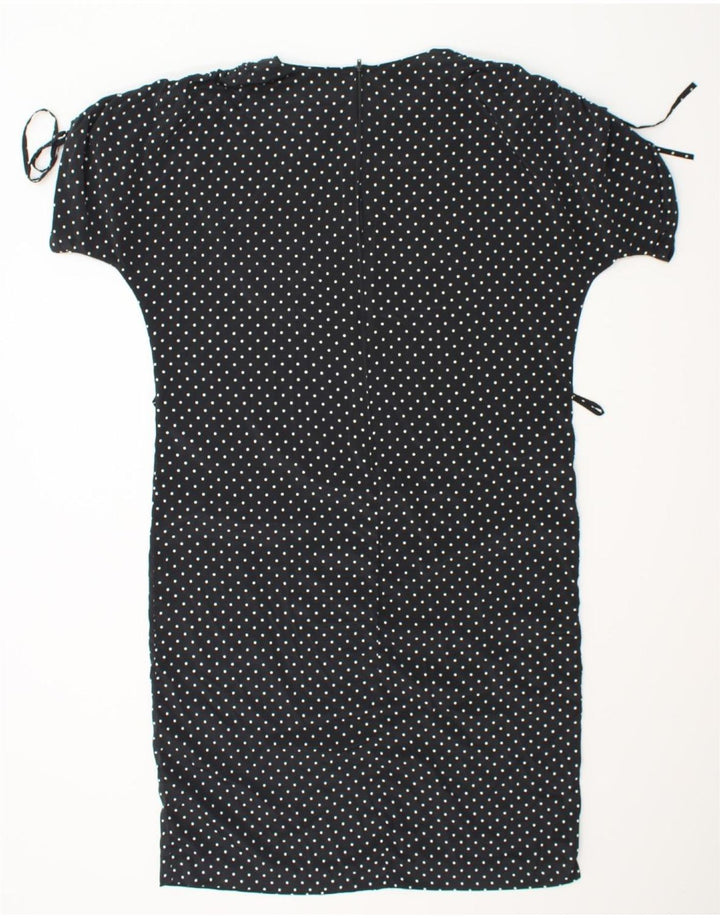 VINTAGE Womens Shift Dress UK 18 XL Black Floral Polyester Vintage Vintage and Second-Hand Vintage from Messina Hembry 