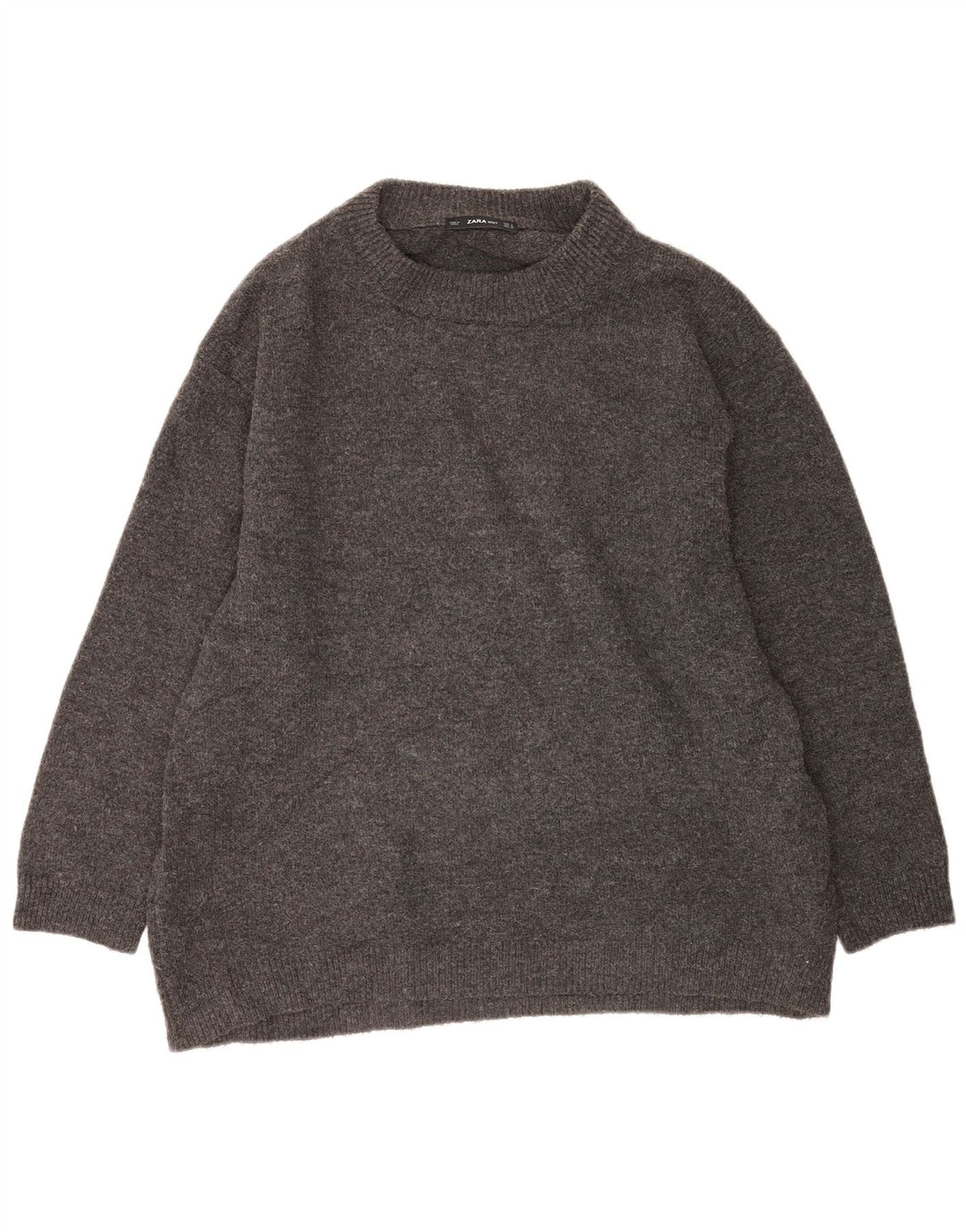 Maglione maglione girocollo oversize da donna Zara UK 14 Grigio medio