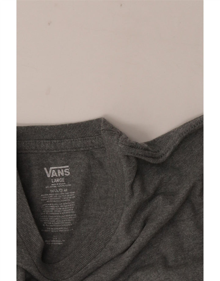 T-shirt grafica da uomo Vans Top grande in cotone chiazzato grigio