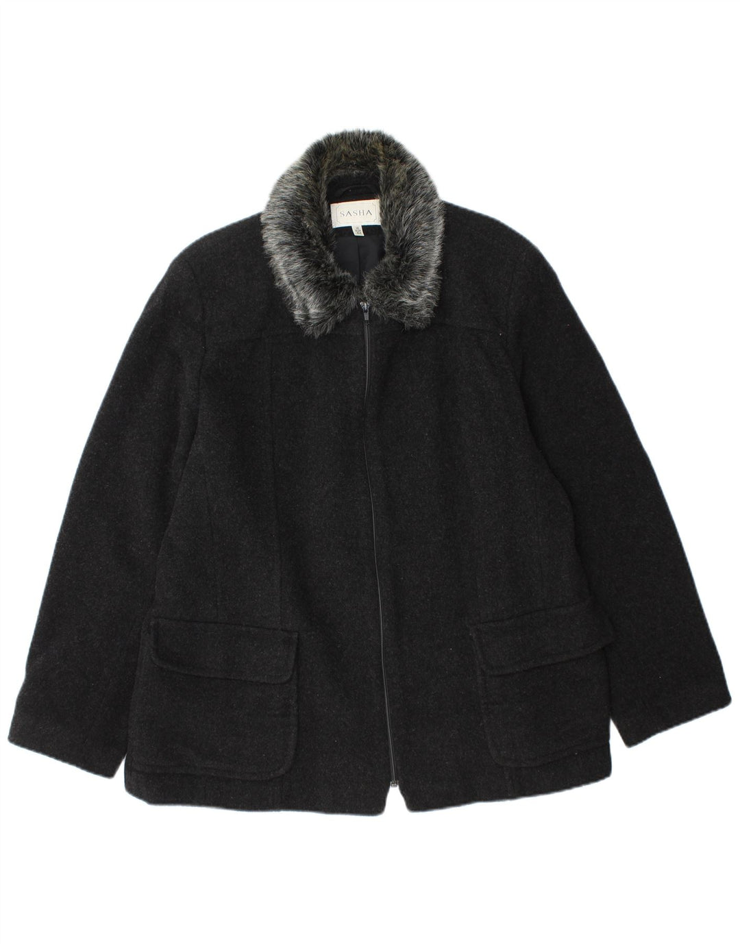 Giubbotto bomber da donna Sasha UK 16 grande lana nera