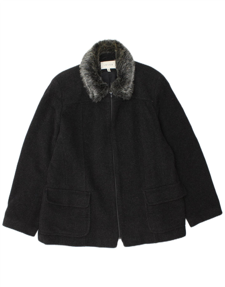 Giubbotto bomber da donna Sasha UK 16 grande lana nera
