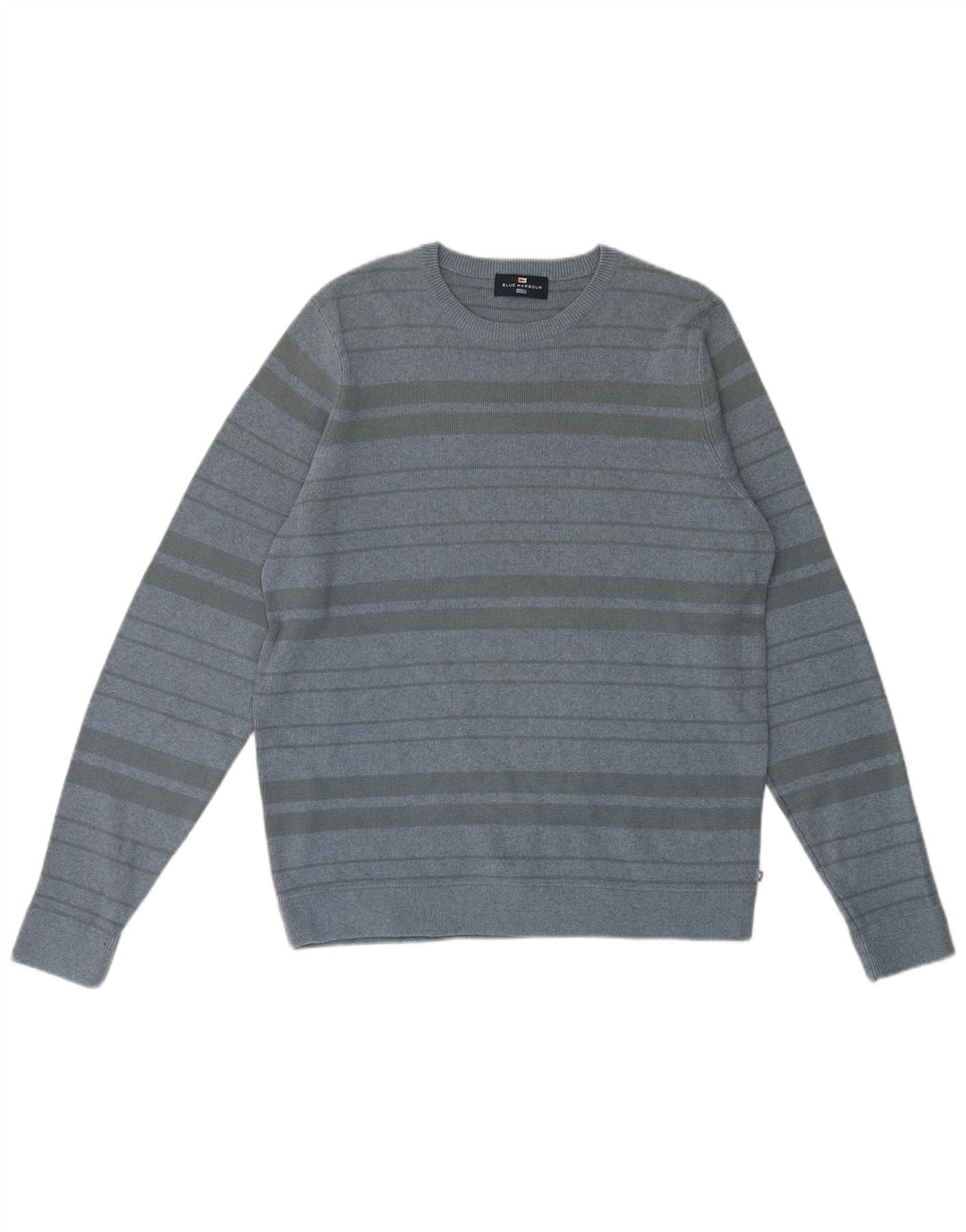 Maglione maglione girocollo da uomo Marks & Spencer blu Harbour a righe medie