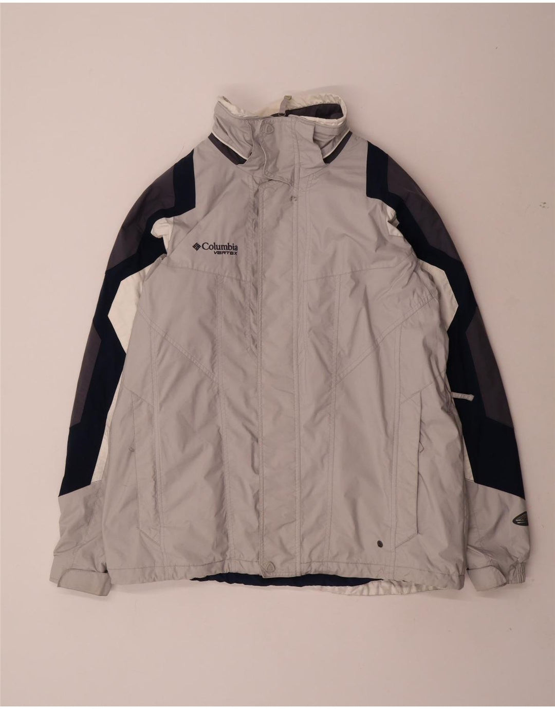 Giacca a vento da uomo Columbia UK 40 Large in nylon color block grigio
