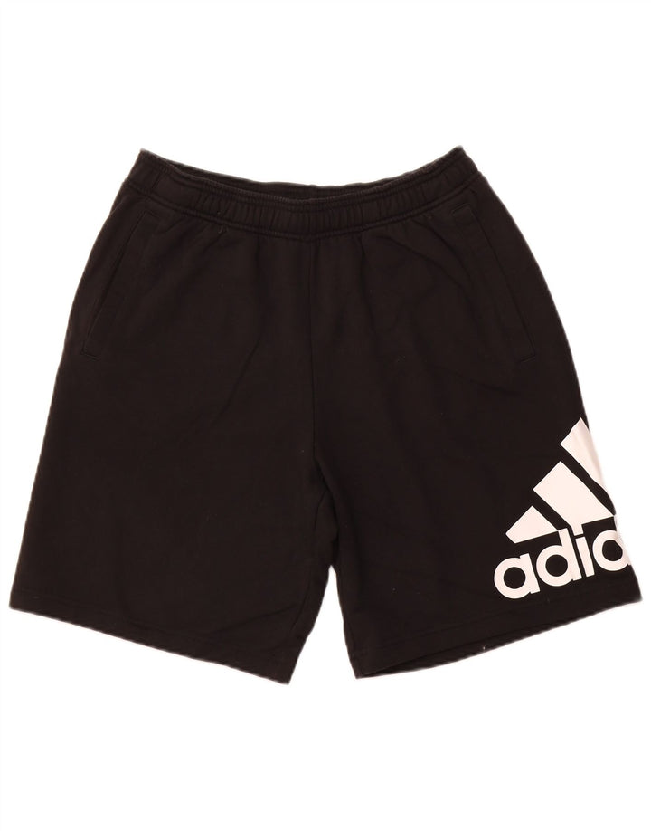 Pantaloncini sportivi grafici da uomo ADIDAS grandi in cotone nero