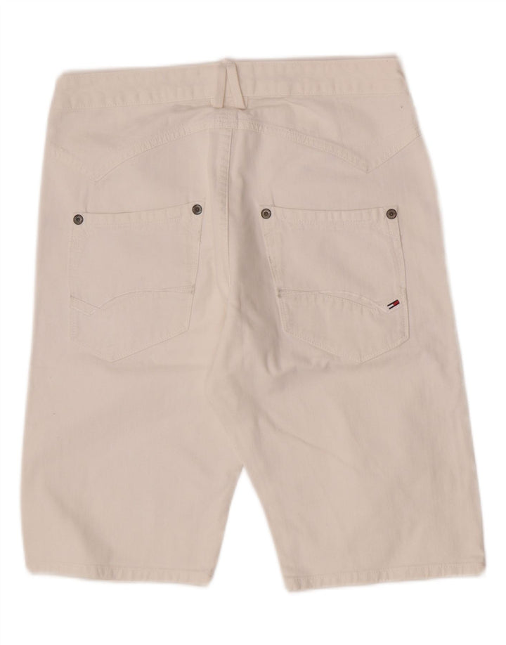Pantaloncini di jeans da uomo Tommy Hilfiger W32 cotone bianco medio